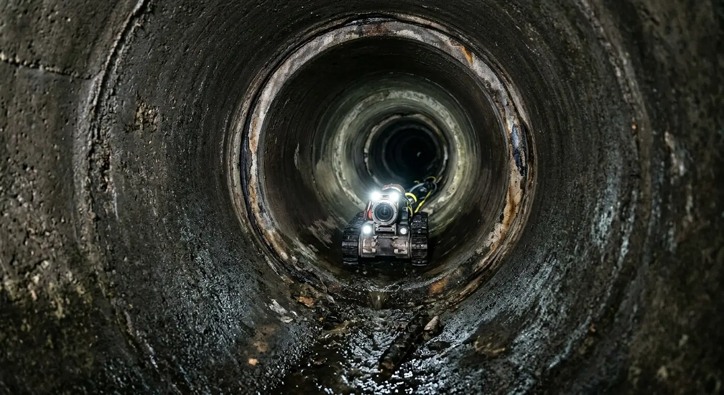 Robotic sewer camera inspecting pipe interior for Sewer Line Repair in Lower Gwynedd
